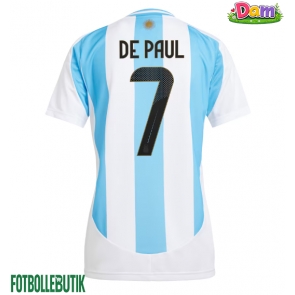 Argentina Rodrigo De Paul #7 Hemmatröja Kvinnor Copa America 2024 Kortärmad